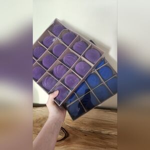 Deep‎ Jewel Purple and Blue Velvet Christmas Ornaments Set Never Used.